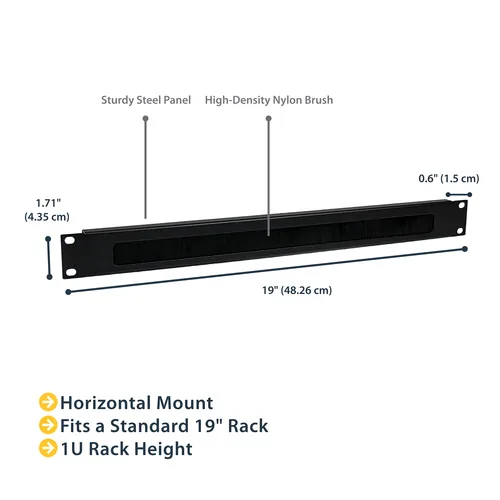 1U BRUSH RACK CABLE MANAGER .