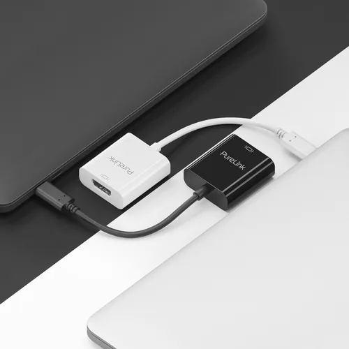 PureLink Adapter USB Type-C – HDMI 4K/60Hz, Weiss, Premium - Kabeltyp: Adapter - Videoanschluss Seite A: USB Type-C - Videoanschluss Seite B: HDMI