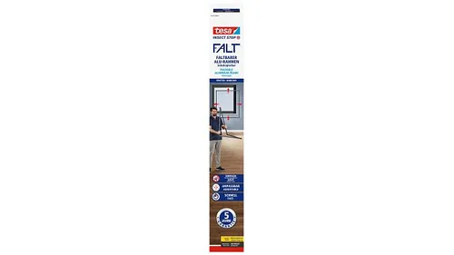 tesa Grössenverstellbares Fliegengitter FALT Fenster, Anthrazit - Breite: 80 cm - 140 cm - UV Schutz: Nein - Für Schädling: Fluginsekten - Länge: 140 cm - 80 cm