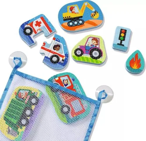 play+ Mein erstes Bade-Puzzle: Fahrzeuge 10 Teile, 5 Fahrzeuge - Altersempfehlung ab: 12 Monaten - Material: Diverse - Nachhaltigkeit: FSC® - Detailfarbe: Mehrfarbig