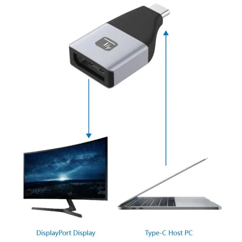 Techly Adapter DisplayPort F 1.2 auf USB-C M