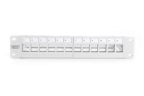 DIGITUS Patchpanel 1HE 10 12-Port Modular grau