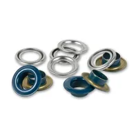 Prym Ösen mit Scheiben, 8 mm Marine, Silber - Verpackungseinheit: 32 Stück - Detailfarbe: Silber - Marineblau - Produkttyp: Ösen