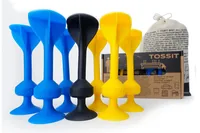 Tossit Saugnapf-Darts Blau / Gelb - Sprache: Multilingual - Kategorie: Geschicklichkeitsspiel - Spiel für zwei - Altersempfehlung ab: 3 Jahren - Spieldauer: 15 min - Min. Anzahl Spieler: 2 - Max. Anzahl Spieler: 2