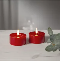 Star Trading LED Teelichter Set Flamme Flow 2 Pack, Rot - Betriebsart: Batteriebetrieb - Fernbedienung: Nein - Aussenanwendung: Nein - Timerfunktion: Ja - Set: Ja - Durchmesser: 7 cm