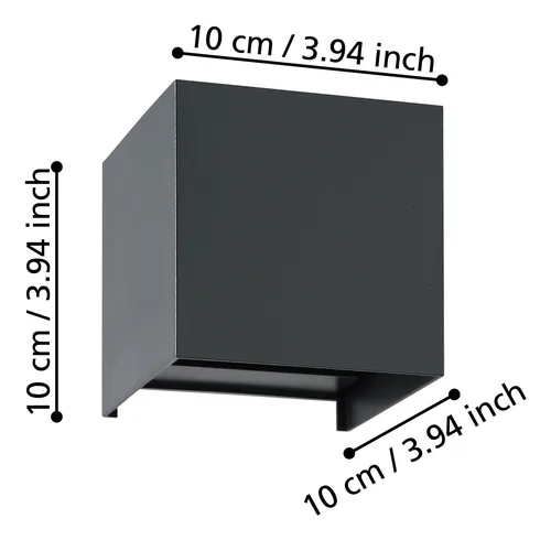 EGLO Leuchten Wand-/Deckenleuchte VALMONTONE Schwarz LED 2 x 1.5W 3000K - Leuchten Kategorie: Wandleuchte - Betriebsart: Netzbetrieb - Lampensockel: LED fest verbaut - Farbtemperatur Kelvin: 3000 K - Dimmbar: nicht dimmbar - Farbwiedergabeindex CRI: 0