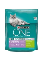 Purina ONE Trockenfutter Sensitive Truthahn & Reis, 800 g - Tierbedürfnis: Haut & Fell - Verdauung - Magen & Darm - Geschmacksrichtung: Geflügel - Zertifikate: Keine Zertifizierung - Fleischsorte: Truthahn - Packungsgrösse: 0.8 kg - Futtereigenschaft: Kei