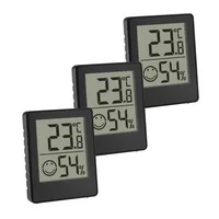 TFA Dostmann Thermo-/Hygrometer Digital 3er-Set - Anwendungsbereich: Temperatur-/Feuchtemessung - Typ: Thermo-/Hygrometer - Detailfarbe: Schwarz