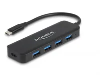 Delock 4x USB Typ-A + 1x USB Typ-C Power Delivery - Stromversorgung: USB-C - Anzahl Ports: 5 - Detailfarbe: Schwarz - USB Standard: 3.1 Gen 2 (10 Gbps) - USB Anschluss 2 (Endgerät): USB A - Micro-USB B - USB Anschluss 1 (Quelle): USB C