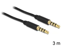 Delock Kabel Klinke 3,5 mm 4 Pin Stecker > Stecker 3 m schwarz