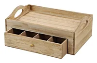 G. Wurm Teebox mit sieben Fächern 30 x 11 x 20 cm - Detailfarbe: Braun - Anzahl Fächer: 7 × - Teeform: Teebeutel - Material: Holz