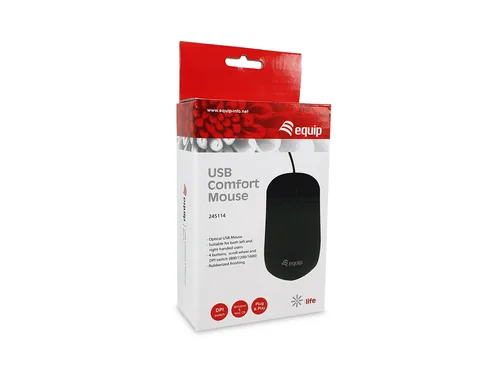 Equip Komfortmaus USB-A Stecker LR 1.50m schwarz