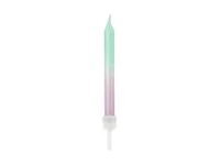 Partydeco Kerze Ombre 20 Stück - Detailfarbe: Mint - Lila - Packungsgrösse: 20 Stück - Motiv: Meerjungfrau - Anlass: Geburtstag
