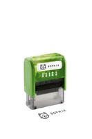 WEDO Stempel Deine Dinge 3-zeilig, Grün - Zertifikate: Keine Zertifizierung - Motiv: Schriftzug - Eigenschaften: Keine Eigenschaft - Detailfarbe: Grün - Anzahl Zeilen: 3 ×