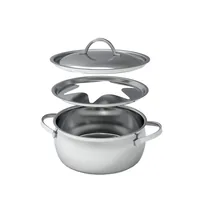 Kisag Fondue-Topf Gstaad Silber - Material: Edelstahl - Detailfarbe: Silber - Fondue Variante: Weinfondue - Fondue Chinoise - Fondue Bourguignonne - Spülmaschinenfest: Nein - Durchmesser: 20 cm - Kompatible Kochfelder: Backofen - Glaskeramik - Gas - Induk