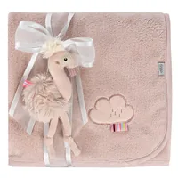 fehn Geschenkset Kuscheldecke Flamingo - Material: Polyester - Plüsch - Detailfarbe: Rose