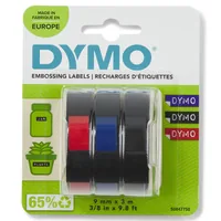 DYMO 3D-Prägeband 9mmx3m S0847750 blau, schwarz, rot 3 Stück