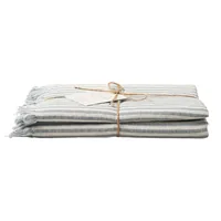 Esmée Strandtuch -Set Sol 100 x 190 cm, Weiss/Blau - Schnelltrocknend: Ja - Breite: 100 cm - Länge: 190 cm - Farbe: Weiss - Blau - Material: Leinen - Bio Baumwolle - Sportart: Alle Sportarten