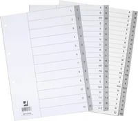 CONNECT Register A4, 1-52 - Einteilung: 1-52 - Überbreite: Nein - Material: Polypropylen (PP) - Detailfarbe: Weiss - Grau