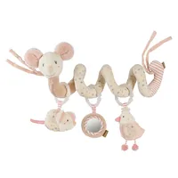fehn Activity-Spirale Maus - Material: Baumwolle - Zubehörtyp: Kinderwagenspielzeug - Detailfarbe: Beige - Rosa