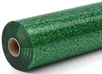 LOKLIK Plotterfolie Glitzer 30.5 x 90 cm, 1 Stück, Grün - Geeignet für Drucker: Nein - Detailfarbe: Grün - Aussenanwendung: Ja - Selbstklebend: Nein - Aufbügelbar: Ja - Folientyp: Aufbügelfolie Effekt