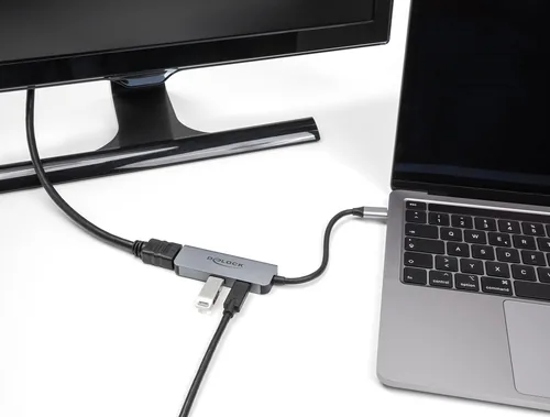 DeLOCK 61063 interface hub USB 3.2 Gen 1 (3.1 Gen 1) Type-C 10000 Mbit/s Grey