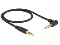 Delock Klinkenkabel 3,5 mm 4 Pin Stecker > Stecker gewinkelt 0,5 m schwarz