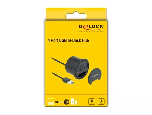DELOCK 4 Port Tisch-Hub mit 4x SuperSpeed USB Typ-A Port