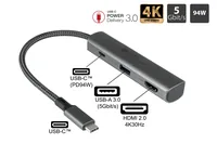 Alcasa HUB-C002A interface hub USB Type-C 5000 Mbit/s Anthracite