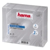 Hama CD-Double-Box 5er-Pack Transparent Jewel-Case     44752