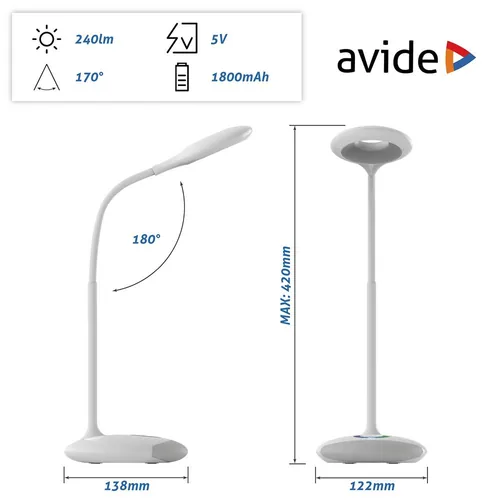 Avide LED Tischleuchte RGB Weiß 4W 250lm