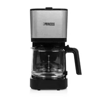 Princess Filterkaffeemaschine Compact 12 Schwarz/Silber - Detailfarbe: Schwarz - Silber - Anzahl Tassen: 12 - Ausstattung: Anti-Rutsch-Füsse - Anti-Tropfsystem - Herausnehmbarer Filter - Kaffeekannenfunktion