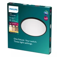 Philips Deckenleuchte LED SceneSwitch CL550 1300 lm 2700K, Schwarz - Leuchten Kategorie: Deckenleuchte - Betriebsart: Netzbetrieb - Lampensockel: LED fest verbaut - Farbtemperatur Kelvin: 2700 K - Dimmbar: nicht dimmbar - Farbwiedergabeindex CRI: 80