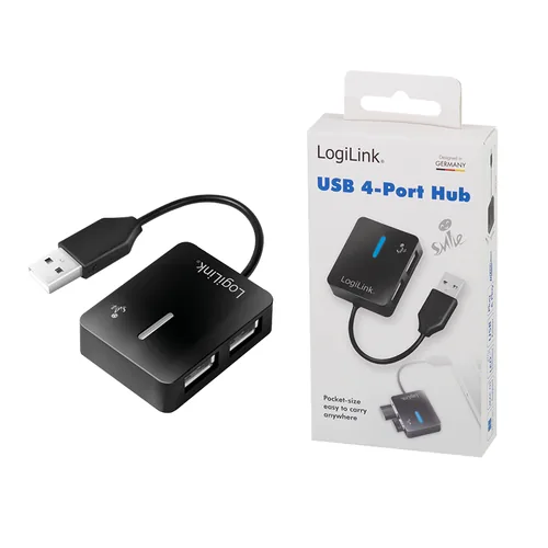 LogiLink UA0139 interface hub USB 2.0 Type-A 480 Mbit/s Black