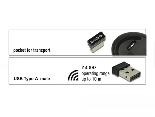 Delock Ergonomische Maus 12528 USB  kabellos - Maus-Typ: Ergonomisch - Maus Features: Daumentaste - Scrollrad - Bedienungsseite: Rechtshänder - Detailfarbe: Weinrot - Schwarz - Verbindungsart: Kabellos - Schnittstelle: USB-A