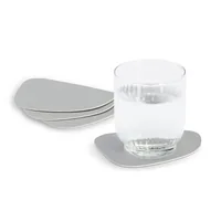 Zeller Present Glasuntersetzer 2 Tone 12 x 10 cm, Schwarz/Dunkelgrün - Anwendungsbereich: Glas  - Material: Polyvinylchlorid (PVC) - Detailfarbe: Beige - Grau - Set: Ja - Zusammenklappbar: Nein