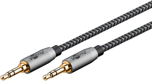 Goobay 65274 audio cable 2 m 3.5mm TRS Schwarz, Silber