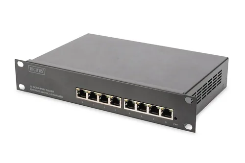 DIGITUS Switch 8-Port Gigabit Managed schwarz