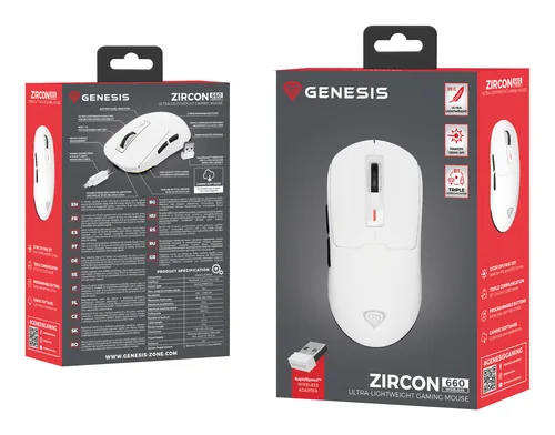 Genesis Gaming Maus ZIRCON 660 kabellos weiß