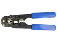 Delock Auflegewerkzeug Netzwerk Werkzeugset mit Kabeltester - Montageart: Crimpzange RJ45 (Litze) - LSA Auflegewerkzeug (Draht) - Crimpzange RJ12 (Litze) - Für Stecker: RJ45 (8 Pol) 8P2C - 8P4C - 8P6C - 8P8C - RJ12 (6 Pol) 6P6C - LSA