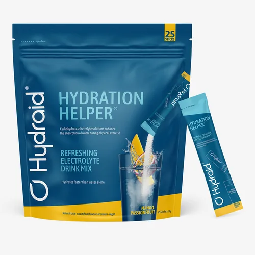 Hydraid Pulver Electrolyt Sportgetränk Mango 12.9 g - Produktionsland: Deutschland - Anwendungszweck: Energie - Einnahme: Während Aktivität - Gewicht pro Einheit: 12.9 g - Verpackungseinheit: 25 Stück - Sportart: Alle Sportarten