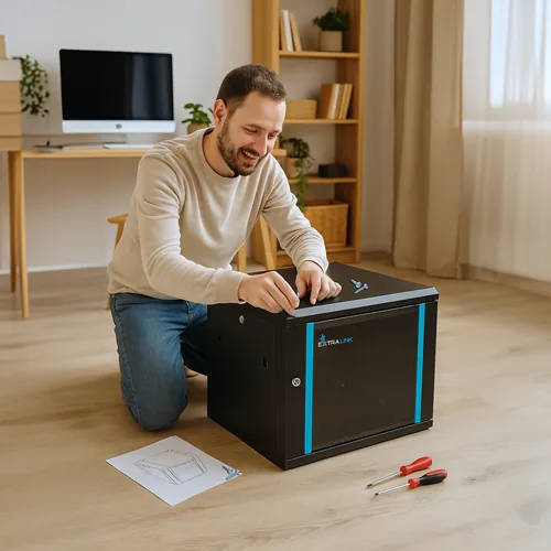 Extralink EX.2893 étagère 4U Rack monté sur le mur Noir