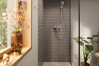 hansgrohe Duscharmatur Rebris E Chrom - Produktfamilie: Keine - Ausführung: Einhebelmischer - Anschlussmass: 1/2 - Material: Keine Angabe