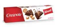 Wernli Guetzli Caranoir 110 g - Produkttyp: Schokolade - Nährwertangabe pro: 100 g - Energiegehalt (in kj): 2161 KJ - Energiegehalt (in kcal): 517 Kcal - Fett: 27 g - Gesättigte Fettsäuren: 20 g