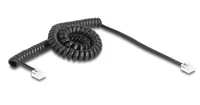 Delock Telefonkabel / Spiralkabel RJ11 Stecker zu RJ11 Stecker schwarz 3 m