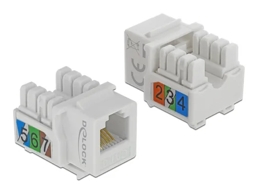 Delock Keystone-Modul RJ-12 LSA Cat.3 UTP Buchse,weiss - Modultyp: Keystone - Anschluss Front: Buchse RJ-12 - Anschluss Rück: LSA - Medientyp: Telefonie - Schirmung: Nein - Verpackungseinheit: 1 Stück