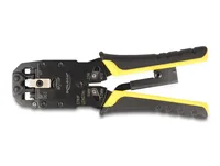 Delock Crimpzange für RJ50, RJ45, RJ12/11, 6P DEC, 4P - Montageart: Crimpzange RJ45 (Litze) - Crimpzange RJ11 (Litze) - Crimpzange RJ50 (Litze) - Crimpzange RJ12 (Litze) - Für Stecker: RJ45 (8 Pol) 8P2C - 8P4C - 8P6C - 8P8C - RJ12 (6 Pol) 6P6C - RJ50 (10 