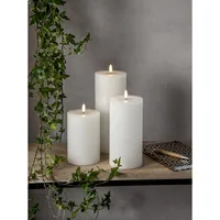 Star Trading LED-Kerze Pillar Flow Big, 17.5 cm, Weiss - Betriebsart: Batteriebetrieb - Fernbedienung: Nein - Aussenanwendung: Nein - Höhe: 17.5 cm - Timerfunktion: Ja - Set: Nein