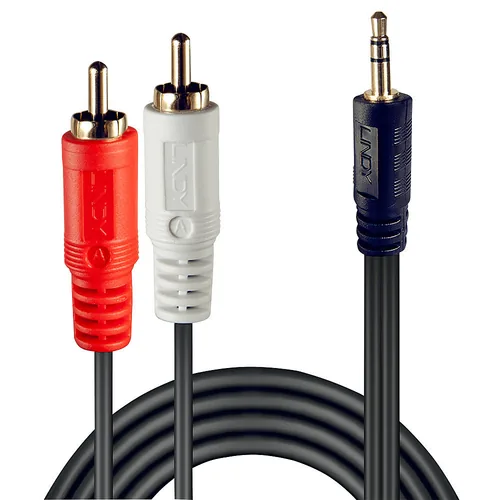 LINDY Audiokabel RCA 3.5mm1m 2xRCA3.5mm mm vergoldet