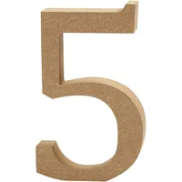 Creativ Company Holzzahl 5 1 Stück - Breite: 2 cm - Höhe: 13 cm - Länge: 13 cm - Anzahl Stück: 1 Stück - Holzherkunft: China - Holzhandelsname: Mischholz/MDF